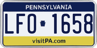 PA license plate LFO1658
