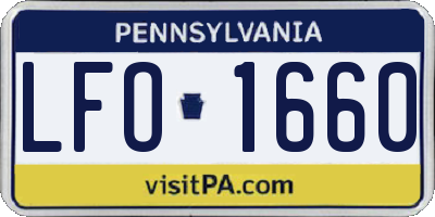 PA license plate LFO1660