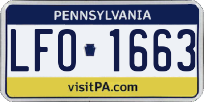 PA license plate LFO1663