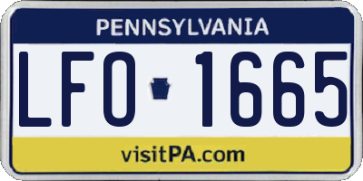 PA license plate LFO1665