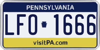 PA license plate LFO1666