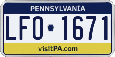 PA license plate LFO1671