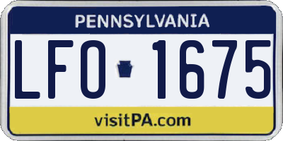 PA license plate LFO1675
