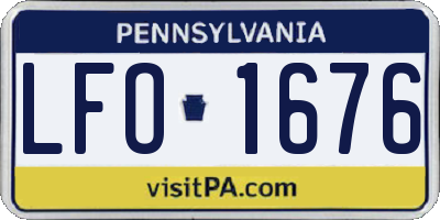 PA license plate LFO1676