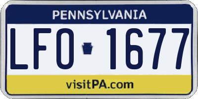 PA license plate LFO1677