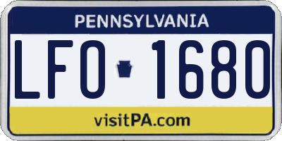 PA license plate LFO1680