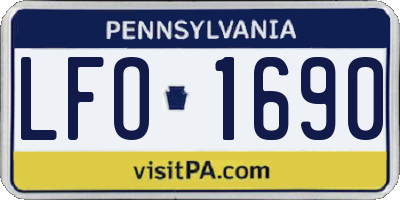 PA license plate LFO1690
