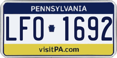 PA license plate LFO1692