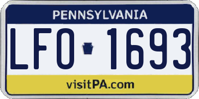 PA license plate LFO1693