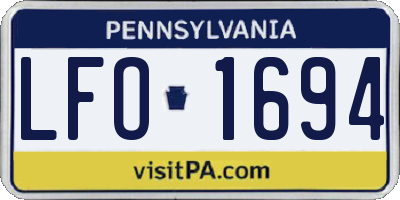 PA license plate LFO1694