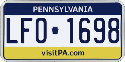 PA license plate LFO1698