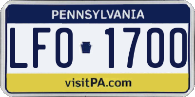 PA license plate LFO1700