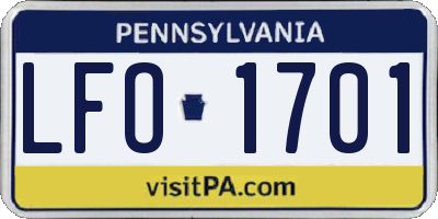 PA license plate LFO1701