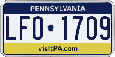 PA license plate LFO1709