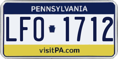 PA license plate LFO1712