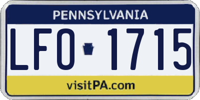 PA license plate LFO1715