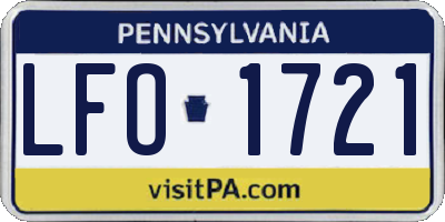 PA license plate LFO1721