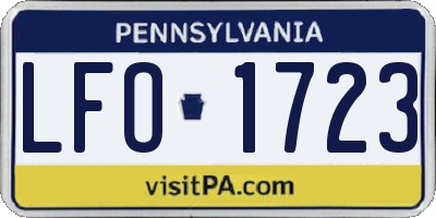 PA license plate LFO1723