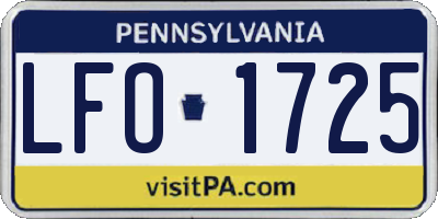 PA license plate LFO1725