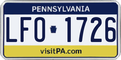 PA license plate LFO1726