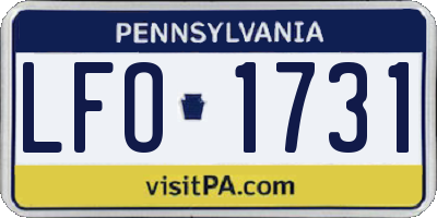 PA license plate LFO1731