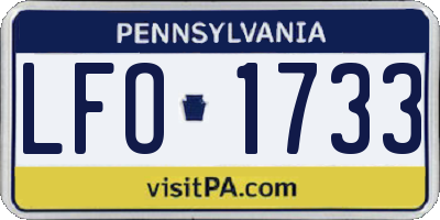 PA license plate LFO1733