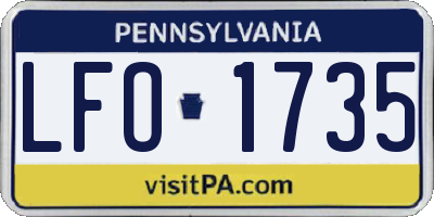 PA license plate LFO1735