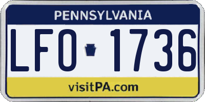 PA license plate LFO1736