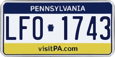 PA license plate LFO1743