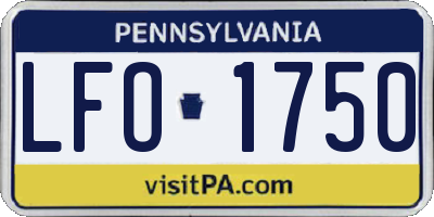 PA license plate LFO1750