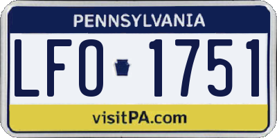 PA license plate LFO1751