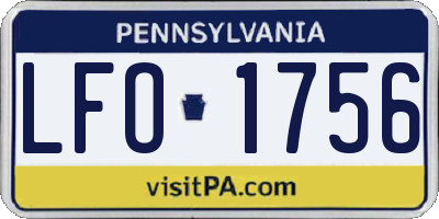 PA license plate LFO1756