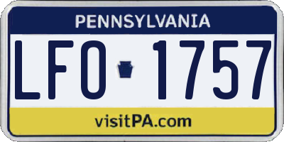 PA license plate LFO1757