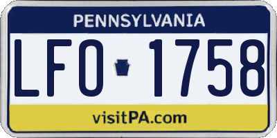 PA license plate LFO1758