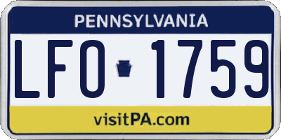 PA license plate LFO1759