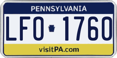 PA license plate LFO1760