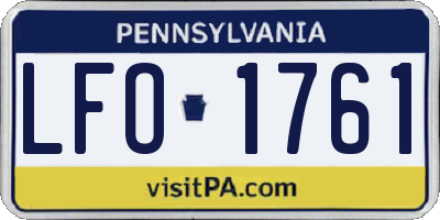 PA license plate LFO1761