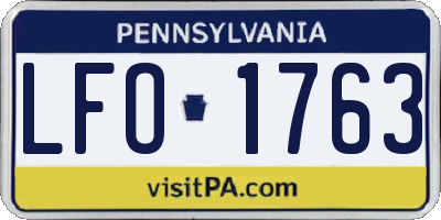 PA license plate LFO1763