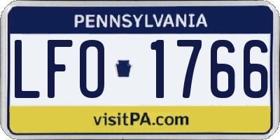PA license plate LFO1766