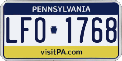 PA license plate LFO1768