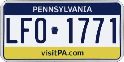 PA license plate LFO1771