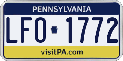 PA license plate LFO1772