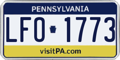 PA license plate LFO1773