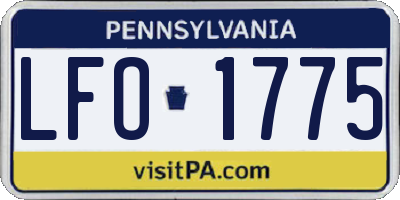 PA license plate LFO1775