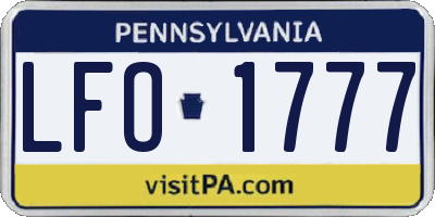 PA license plate LFO1777