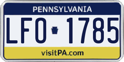 PA license plate LFO1785