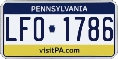 PA license plate LFO1786