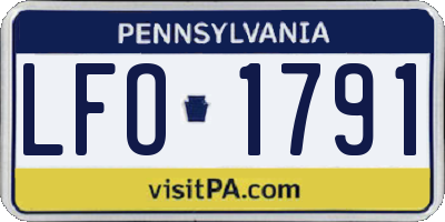 PA license plate LFO1791