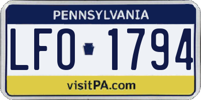 PA license plate LFO1794