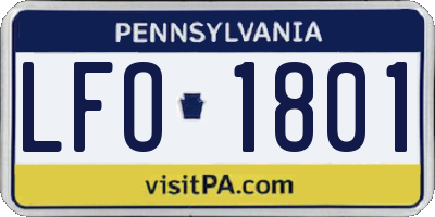 PA license plate LFO1801